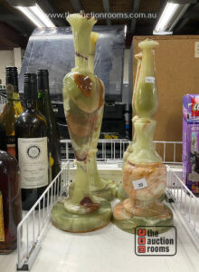2 x Pairs of Alabaster Lamp Bases