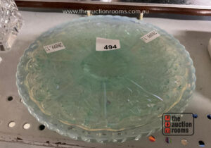 Ice Blue Carnival Glass Plate