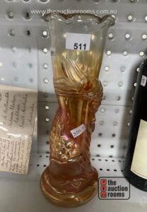 Carnival Glass Fish Vase