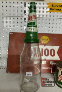 Castrol CW30 Tin Pourer & 1 Imperial Quart Glass Bottle