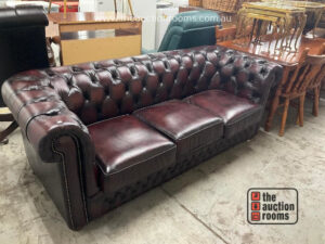 Three Seater Chesterfield Leather Sofa Bed