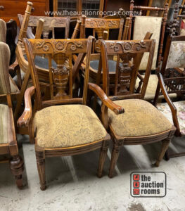 Set of Six Deep Button Dining Chairs