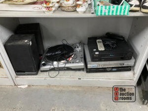 Bay of DVD Players Turntable etc