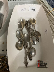 Continental Silver Apostle Spoons 'N' Mark to Bowls