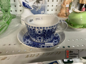 Arabia Blue & White Cup & Saucer