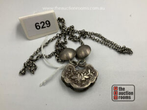 Chinese Silver 'Chang Ming Suo' Longevity Lock Pendant