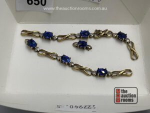 9ct Gold & Hardstone Bracelet A/F