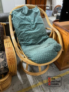 Retro Cane Swivel Chair