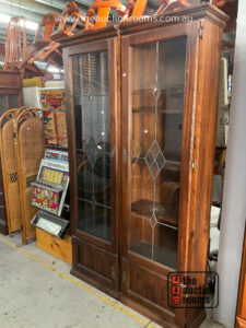 Two Piece Glass Front Cabinet