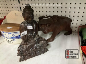 Carved Buddha & Monkey
