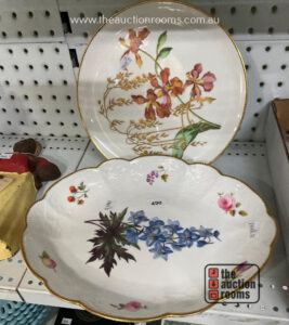 2 x Hand Painted 19th Century Plates