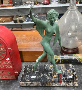 Cast Female Nude on Marble Base