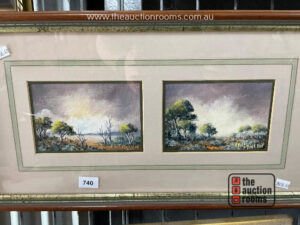 Pair of Eric Minchin Framed Oil Paintings (14 x 9cms)