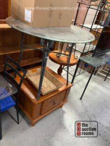 Pine Coffee Table  Glass Top Table & Bookcase