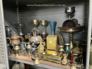 Bay of Assorted Copper Brassware  etc