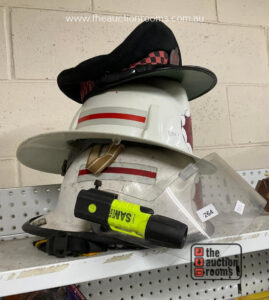 2 x Fire Service Helmets & Cap