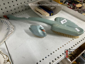 Vintage Retro 'Swan' Back & Nail Brushes