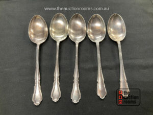 5 x Assorted Large Sterling Silver Tablespoons  Sheffield  various dates