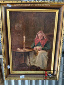 Girolamo Nerli Oil on Board 'Old Woman' (23 x 34cms)