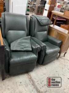 Pair of Posturecare Chair Co Electric Leather Recliners