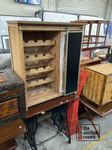 Treadle Sewing Machine  Occasional Table  Wine Rack & Light