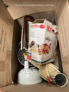 Box including Mixmaster  etc